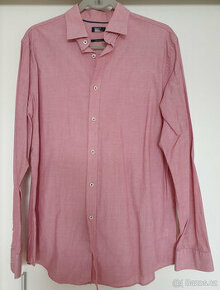 Pánská růžová meruňková košile F&F tailored fit M