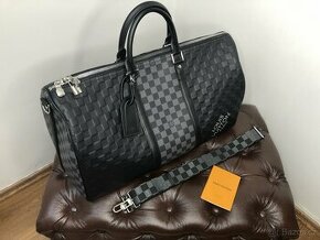 Louis Vuitton Keepall 50 Black Graphite Cestovní taška