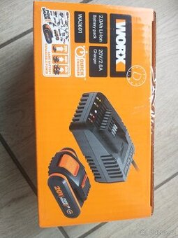 Aku baterie a nabíječka WORX 20V, 2,0 Ah