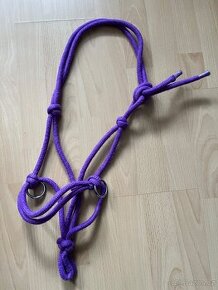 jezdecká provazová ohlávka - fialová