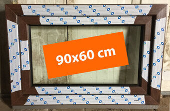 Plastové okno 90x60 cm - Ořech