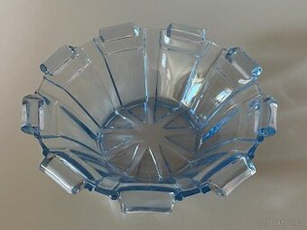 mísa skleněná mísa československé sklo modrá mísa