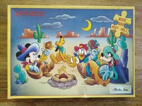RETRO dřevěné puzzle Mickey Disney 24 dílků