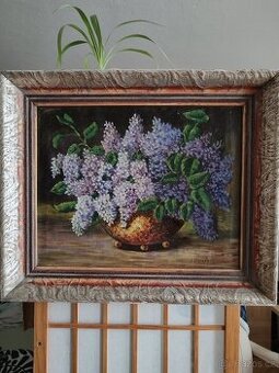 obraz ZÁTIŠÍ S ŠEŘÍKY, olej, sig. J. Charvát