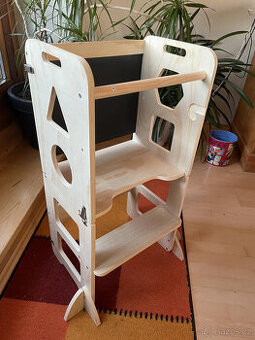 Skládací výuková věž 3v1 od 1 roku ze dřeva, do 70 kg