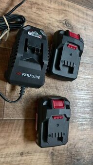 2x baterie parkside 2ah + nabijecka