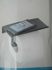 Držák na toaletní papír s poličkou na mobil