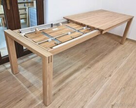 Nový rozkládací stůl bělený dub masiv 90x160+100 cm