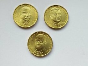 oběžné mince, 3x 20 Kč Rok měny 2019