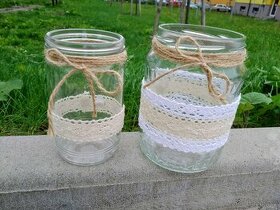 Zdobené sklenice ze svatby