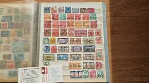 Poštovní známky v albu - různé.