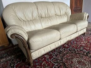 Luxusní italský kožený gauč - trojsedák, č. 2892