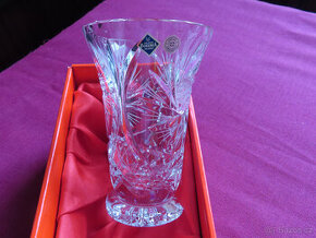Křišťálová broušená váza větrník, Glamour Crystal, 15 cm