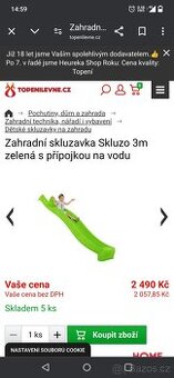 Zahradní skluzavka Skluzo 3m zelená