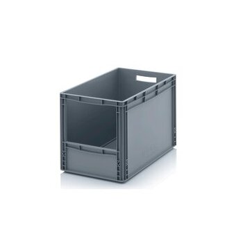 Regálové plastové stohovatelné úložné boxy