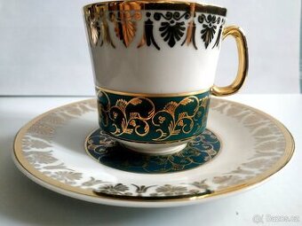 Kávovy servis porcelán - 6+4 šálky + podšálky Stržná