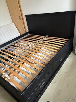 Ikea dreveny ram postele s rostem FJELL