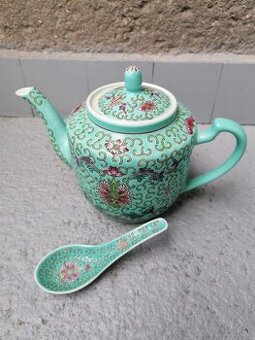 konvice keramická + lžíce