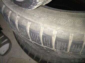 16" 205/60 zimni 3mm., resp na dojeti na leto, 4ks