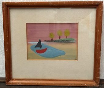 Jan Novák 1948 originál tempera styl Zrzavý - 1