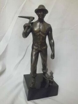 Starožitná Bronzová Socha - HORNÍK - HAVÍŘ - Josef Fojtík - 1
