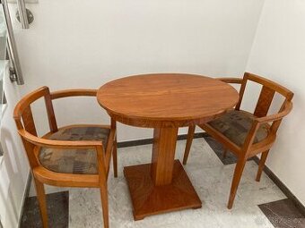 Art deco stolek a 2 židle
