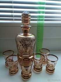 Prodám retro skleněnou likérovou soupravu
