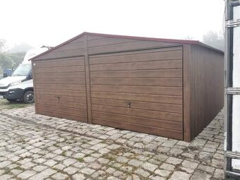 Plechová garáž 6x5,8 m.