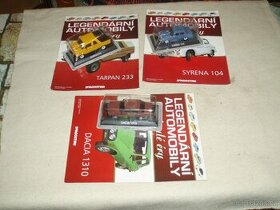 sběratelské auta Tarpan 233,Dcia 1310 a Syrena 104 s časopis - 1