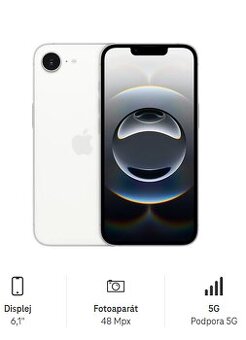 Prodám Iphone 16e 128 GB – Bílá barva-REZERVACE