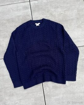 Zara Wool Knit Navy Dark Blue Sweater (L)