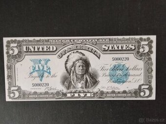 FACSIMILE VZÁCNÉ BANKOVKY USA(1899/2025)INDIÁN ,UNC