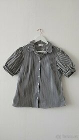 Černo-bílá pruhovaná košile s krátkým rukávem vel. 40-42