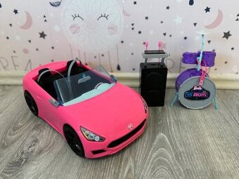 Barbie cabrio auto + bubny