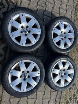 4x alu disky vw 5x112 R16, letní pneu 80%