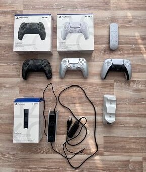 Ovladače Dualsense bílý Camo Pearl a nabíječky PS5
