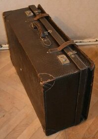 Velký starožitný kožený kufr - 1