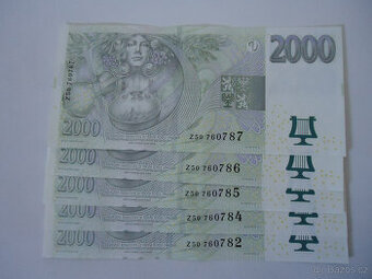 Bankovka 2000 - 5 kusů