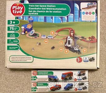 Play tive raketoplán vláčkodráha + auta - 1