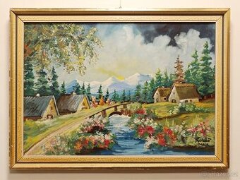 Obrazy 4ks Alois Kokáč, olej 50x70