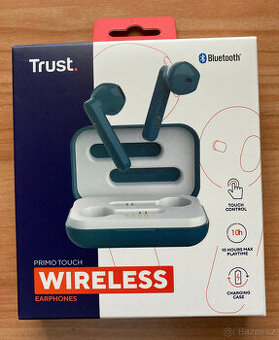 Trust Primo Touch bezdrátová bluetooth sluchátka MODRÁ