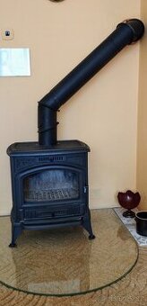 Kamna litinová KRATKI Koza K6 9 kW černá