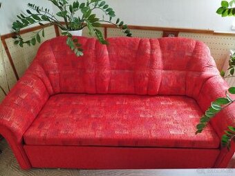 Skoro nová červená sedací souprava