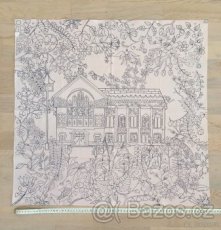 Malířské plátno s předtiskem - šátek, ubrus 70 x 70 cm