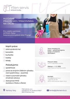 Pracovnice/pracovník úklidu