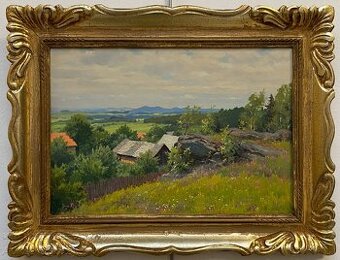 Obraz Nad vesnicí, F.Daněk Sedláček