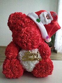 Vánoční červený rose bear + na přaní esence