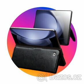 Samsung Galaxy Z Fold 5 černé kožené flip pouzdro NOVÉ