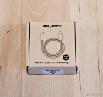 AlzaPower AluCore USB-C / USB-C 3.2 Gen 1, 3A, 60W, 2m černý