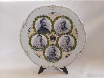Porcelánový talíř- Franc Josef,Wilhelm II., Rakousko Uhersko - 1